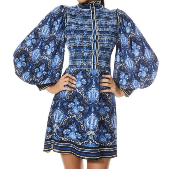 ALICE + OLIVIA - Elvira Smocked Bodice Dress Size 8 - Picture 1 of 12